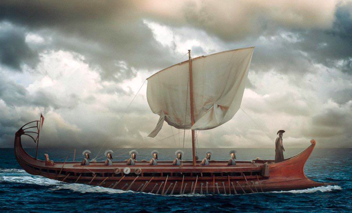 Greek galley at sea