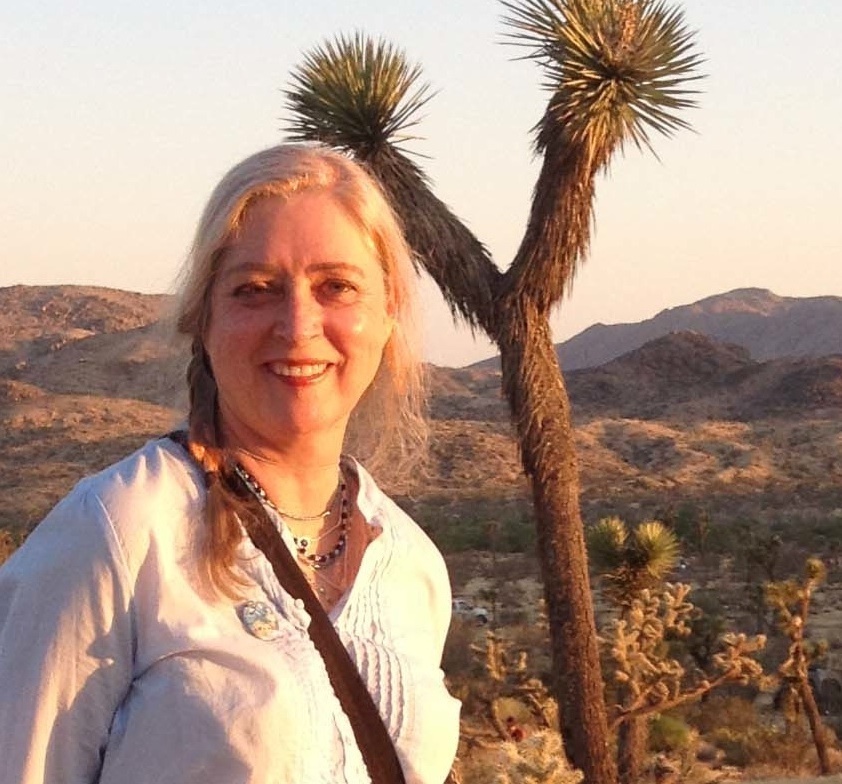 Anne Bach at UFO conference at sunset